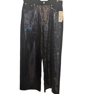 Sam Edelman Black Sequin Wide Leg Pants